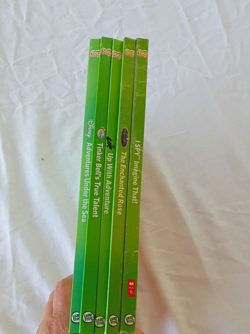 Bundle Of 5 Leapfrog Tag Books, Ispy, Up, Tinkerbell, Ariel, Beauty And Beast
